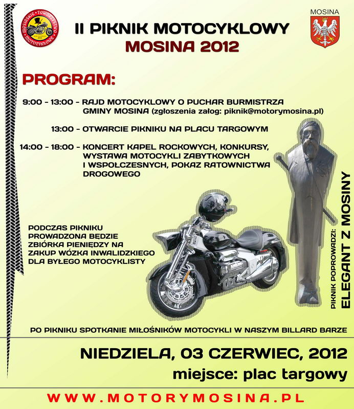 Piknik motocyklowy w Mosinie - plakat