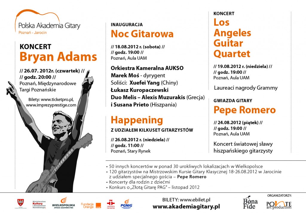 Polska Akademia Gitary 2012 - program