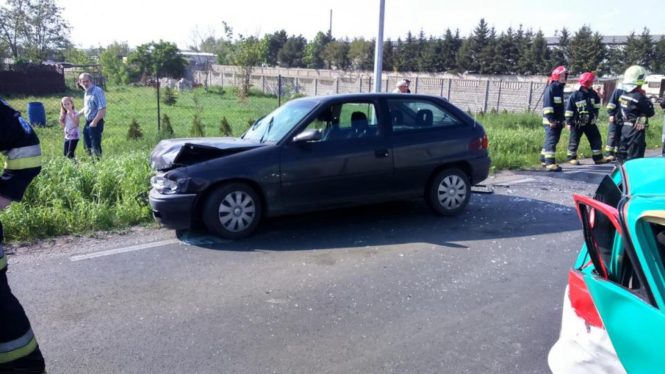 Opel Astra po wypadku w Drużynie