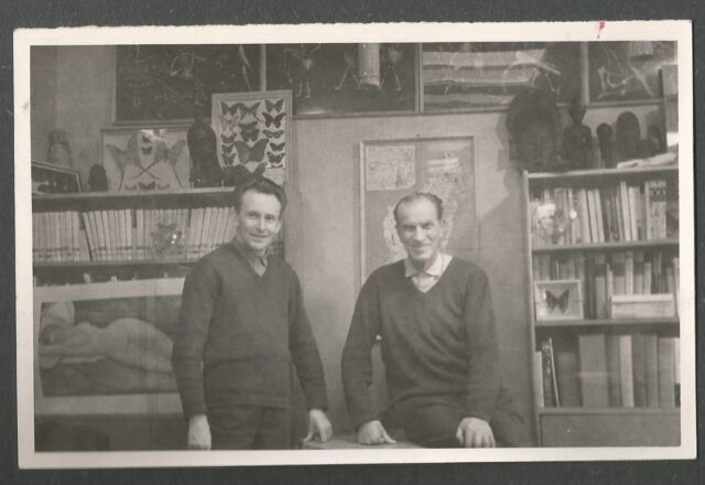 Arkady Fiedler i Zygmunt Pniewski w Muzeum Arkadego Fiedlera