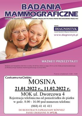 Badanie mammograficzne - plakat