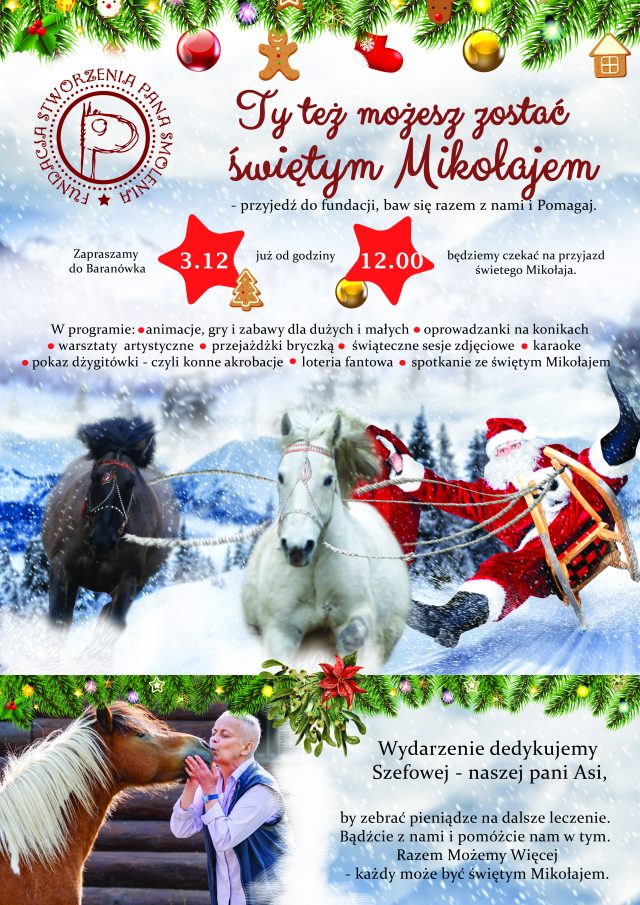Plakat promujący Mikołajki w Baranówku