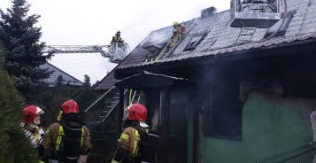 Spalony dom w Drużynie; fot. OSP Mosina