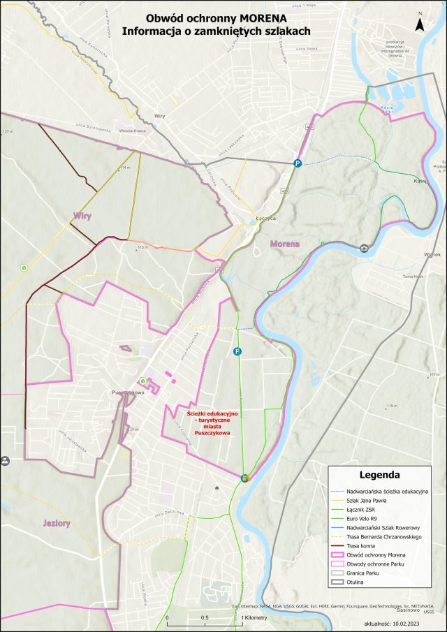 Mapa obszaru ochronnego Morena. Fot. D. Traczyk. WPN