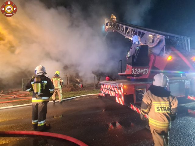 Pożar w Mieczewie - akcja straży pożarnej