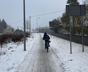 Droga rowerowa Krosno - Drużyna, 8 grudnia 2023 r.