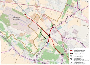 Mapa poglądowa rozbudowy drogi Borówiec – Koninko – lotnisko Poznań-Krzesiny