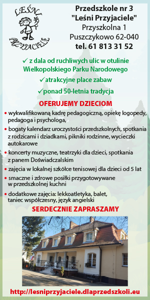 Przedszkole nr 3 w Puszczykowie - Leśni Przyjaciele