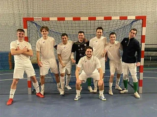 UKS Orlik Futsal Mosina po meczu półfinałowym. Skład: Krystkowiak, Gębski, Gadomski, Moliński, Shandaruk, Lepa, Stupak, Jabłecki