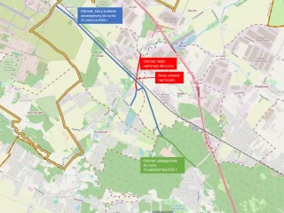 Schemat odcinków inwestycji Borówiec – Koninko – Poznań-Krzesiny, które od 24 czerwca zostaną udostępnione kierowcom, oraz fragmenty, na których nadal obowiązują ograniczenia i prowadzone są prace