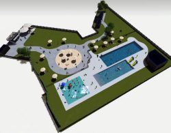 Kompleks basenów i wodny plac zabaw w Czempiniu - wizualizacja