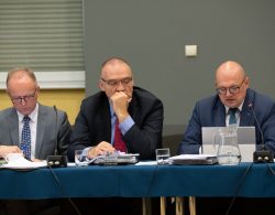 Sesja Rady Miejskiej w Mosinie - Adam Ejchorst, Tomasz Łukowiak (zastępcy) i Przemysław Mieloch (burmistrz)